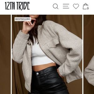12th Tribe MARINA TAUPE WOOL MOTO JACKET